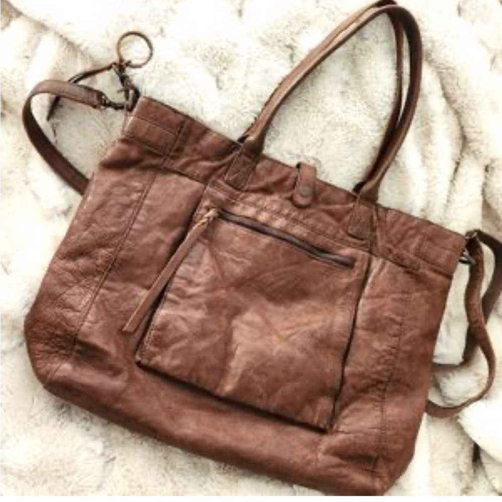 Vintage Frye and Co Brown Leather cross body Tote Bag - Women